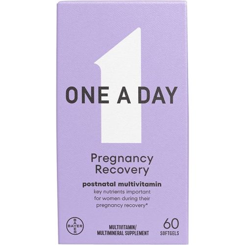 ONE A DAY Postnatal Complete Multivitamin for Post-Pregnancy with Folic Acid and Omega-3 DHA, 60 Count (Packaging May Vary)