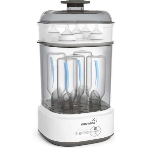 Bottle Sterilizer and Dryer, Compact Electric Steam Baby Bottle Sterilizer (Esterilizador de Biberones), Bottle Sanitizer for Baby Bottles, Pacifiers, Pump Parts Black