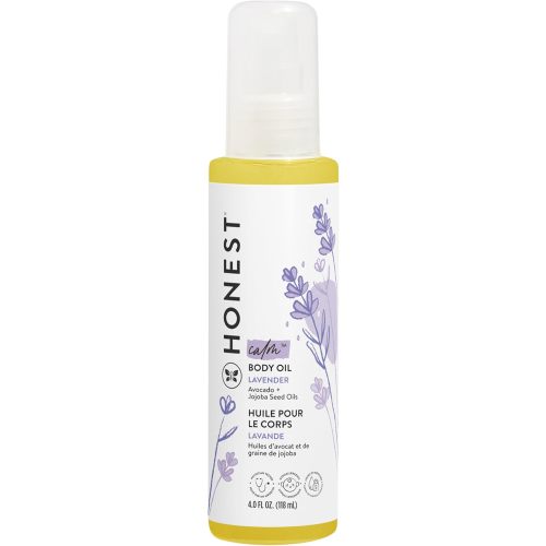 The Honest Company Lavender Infused Calming Body Oil | Gentle for Baby | Organic, Plant-Based, Hypoallergenic | 4.0 fl oz