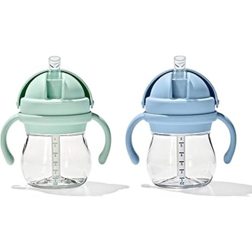 OXO Tot Transitions Straw Cup with Handles 6 oz. - Opal and Dusk - 2 Pack