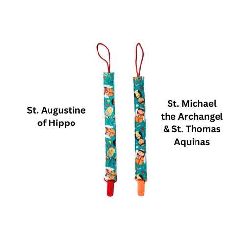 Male Saints Pacifier Clip, Binky Clip, Paci Clip, Soothie Clip, Dummy Clip, Soother Clip, Baby Accessory