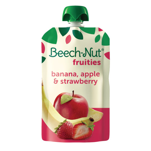 Beech-Nut Fruities Stage 2 Baby Food, Banana Apple & Strawberry, 3.5 oz Pouch