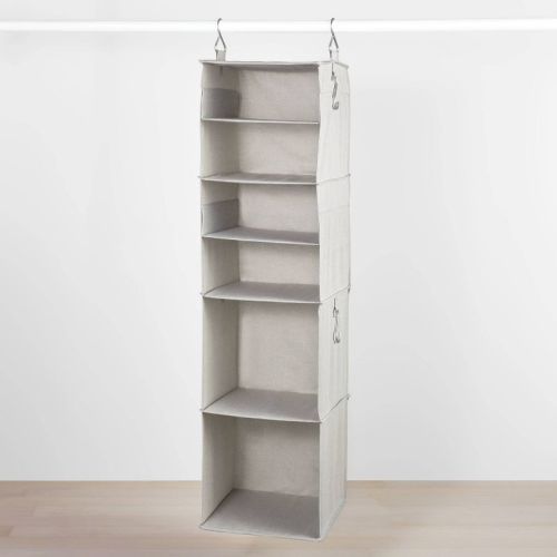 6 Shelf Hanging Fabric Storage Organizer Gray - Brightroom™: Closet Organization, 54" Height, 30 Lb Capacity