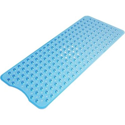 AmazerBath Bathtub Mat Non Slip, Bath Mat for Tub 40 x 16 Inches Full Size, Non Slip Shower Mats with Suction Cups and Drain Holes, Shower Stall Mats for Elderly & Kids, Clear Blue