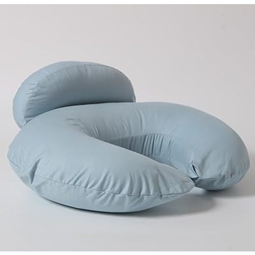 Breast Feeding Pillows for Mom, Soft Cover with Breathable Filling, Machine Washable, Cotton, Light Grey