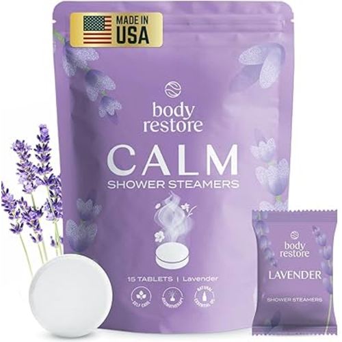 Body Restore Shower Steamers Aromatherapy 15 Pack - Fathers Day Unique Gifts for Dad, Grandpa, Birthday Gift for Mom, Daughter, Son, Best Friend, Travel Essentials, Self Care, Bath Bombs - Lavender