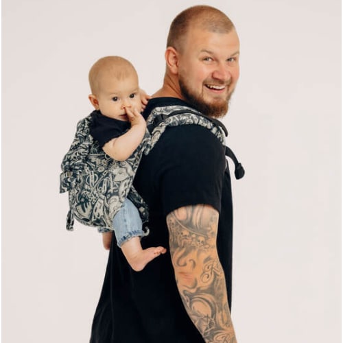 Lennylamb Lenny Buckle Onbuhimo PRO baby carrier, standard size, jacquard weave (100% cotton) - CLOCKWORK - FIX IT