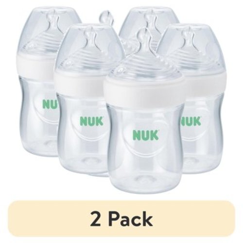 (2 pack) NUK Simply Natural Bottle with SafeTemp, 5 oz, 3 Pack, 0+ Months, Unisex, Clear