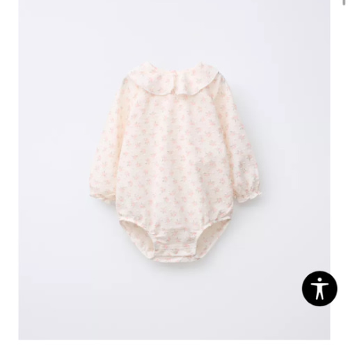 FLORAL PRINT DOTTED MESH BODYSUIT - Pastel pink | ZARA United States