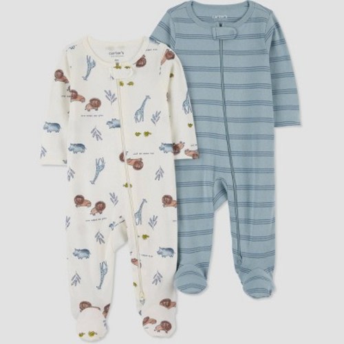 Carter's Just One You® Baby Boys' 2pk Wilderness Sleep N' Play - Cream, Color: Blue, Size: 6M