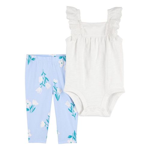 Baby Girl Carter's 2-pc. Eyelet Flutter Bodysuit & Pants Set 18 Months