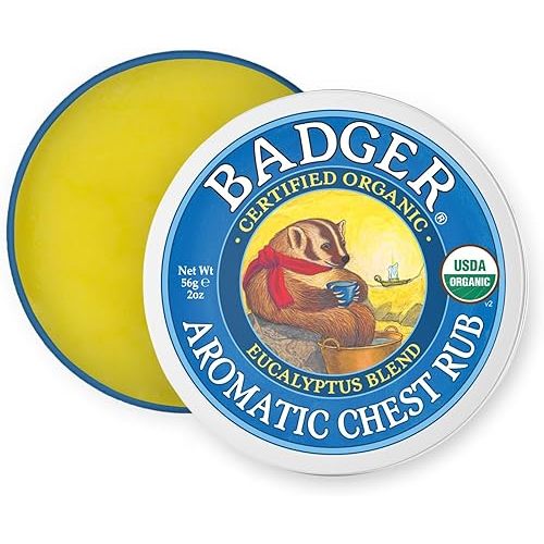 Badger Aromatic Chest Rub, Eucalyptus & Mint, 2 oz