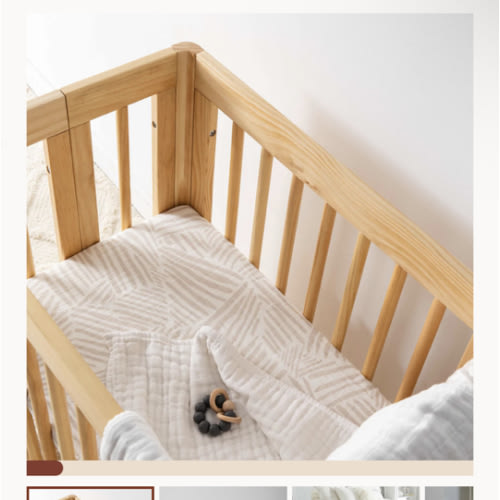 Babyletto All-Stages Bassinet Sheet in GOTS Certified Organic Muslin Cotton