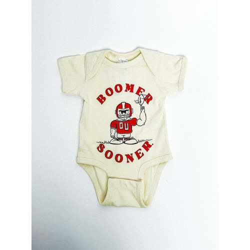 KIDS OU football player onesie natural | Trendy Kids Apparel - Lush Fashion Lounge