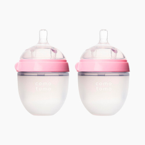 Comotomo Natural Feel Silicone Baby Bottles - Pink, 5 oz, 2