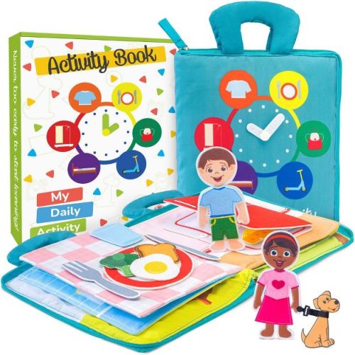 Democa Activity Book For Toddlers – Soft Learning Sensory Quiet Book For Boys And Girls, Montessori Cloth Book