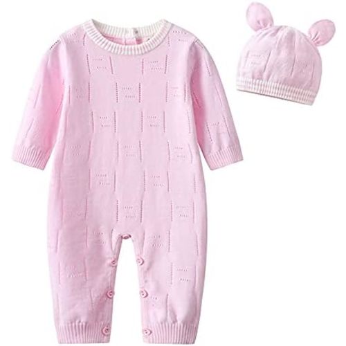 Baby Infant Boy Girl Peter Pan Collar Knit Sweater Romper Outfit Clothes One-Piece Coverall Baby Clothing Jumpsuit
