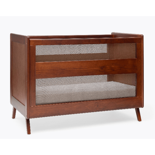 HALO 3-in-1 Convertible Wood Baby Cribs with Mesh Walls