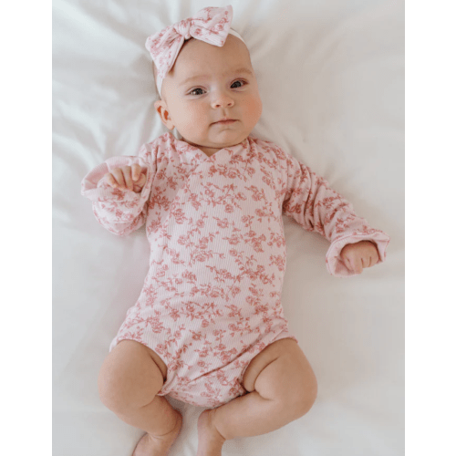 RUFFLE CUFF LONG SLEEVE WINGED BODYSUIT