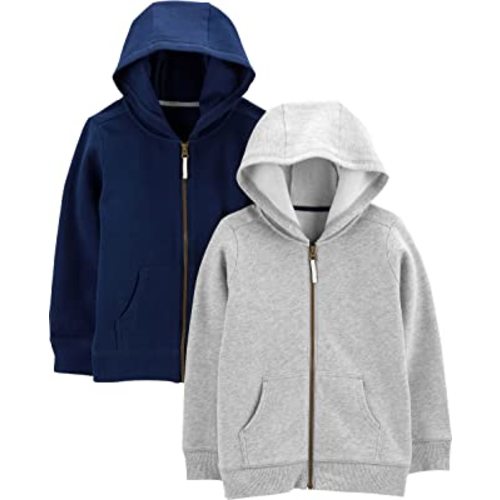Simple Joys by Carter's Toddlers and Baby Boys' Fleece Full-Zip Hoodies, Pack of 2