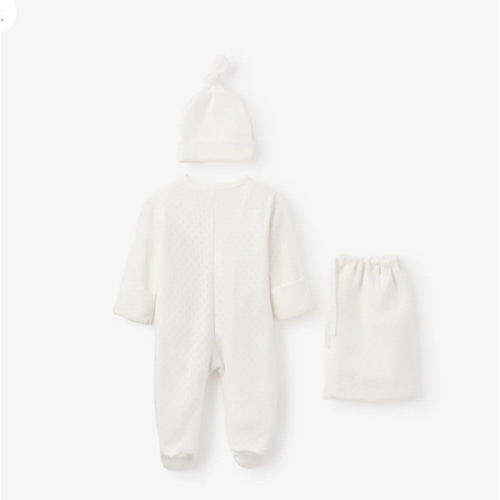 Organic Cotton Pointelle Layette 2 Pc Gift Set