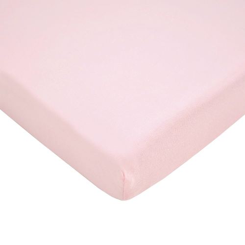 American Baby Company 100% Natural Cotton Fitted Mini Crib Sheet 38" x 24" - Soft & Breathable Small Nesting Portable Crib Sheet, Fits Pack N Play Mattresses, Baby Pink, for Boys & Girls