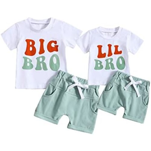 Big Brother Little Brother Matching Outfit Toddler Baby Boy Long Sleeve Crewneck Shirts Shorts Fall Winter Clothes