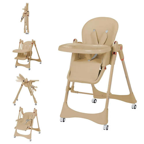 FAHKNS 6-in-1 Convertible High Chair with Rocker - Brown