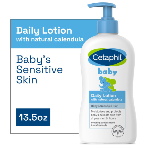 Cetaphil Baby Daily Lotion with Organic Calendula, Sweet Almond & Sunflower Oils, 13.5 oz