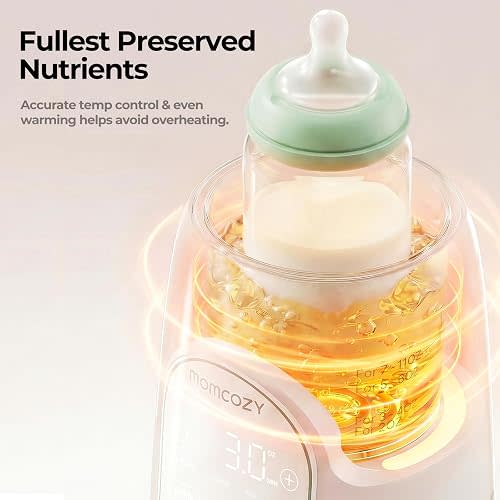 Momcozy NightPro Bottle Warmer for Baby Breast Milk, Built-in Night Light, BPA-Free Tritan, Fullest Nutrients Preserved with Fast & Even Water Bath Warm, Newborn Breastfeeding Essentials Gift for Mom