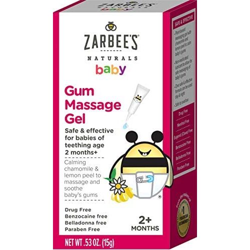 Zarbee's Naturals Baby Gum Massage Gel, Safe & Effective for Babies of Teething Age, 0.53 Oz