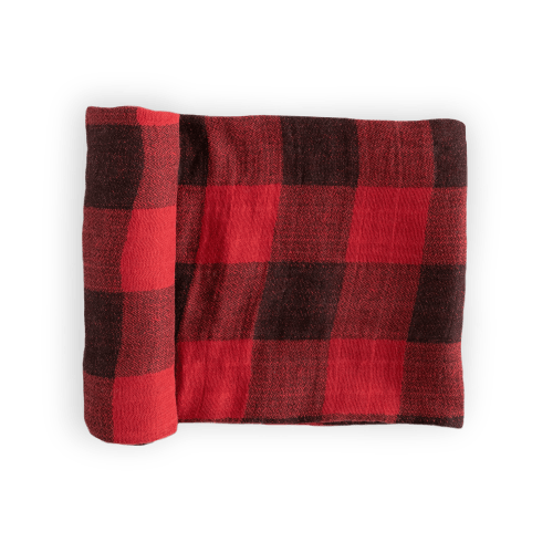Little Unicorn Cotton Muslin Swaddle Blanket - Red Plaid