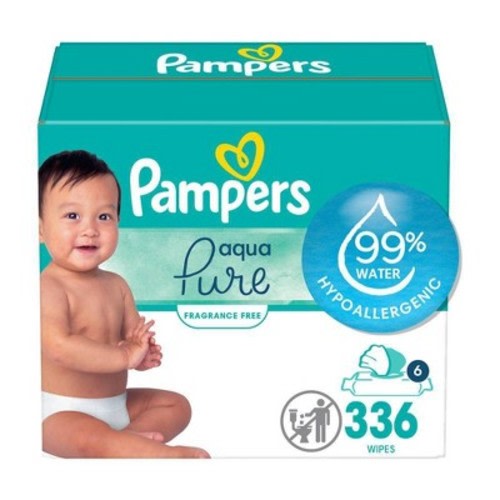 Pampers Aqua Pure Sensitive Baby Wipes (Select Count)