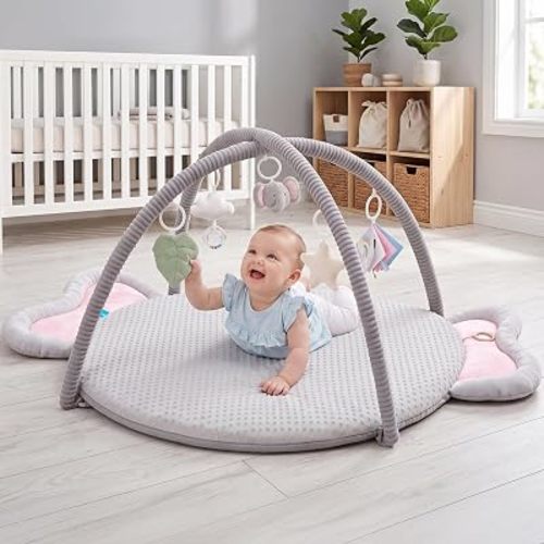 2PM SPORTS Elephant Play Gym Extra Large Activity Mat with Teether & 5 Toys