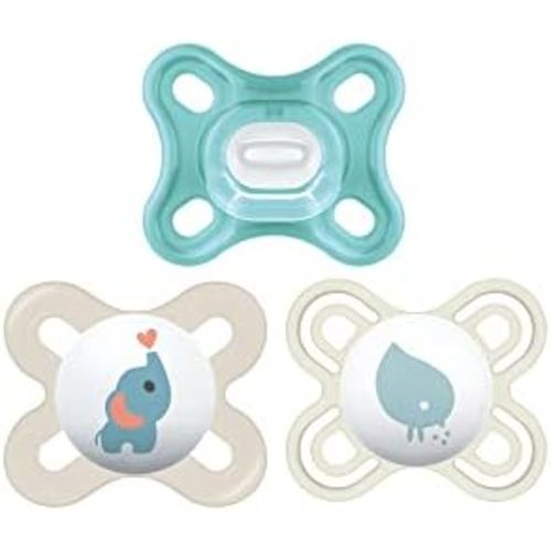 MAM Pacifier 0-3 Months Variety Set, 1 Comfort, 1 Perfect Start, 1 Original Start, Developed with Medical Experts Specially for Smaller Newborn Mouths, BPA-Free Silicone Nipple, 3Pk, Made in Europe