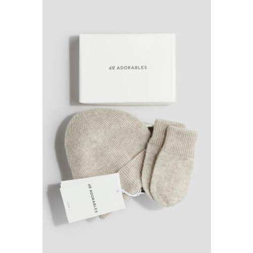 2-piece Cashmere Beanie and Mitten Set