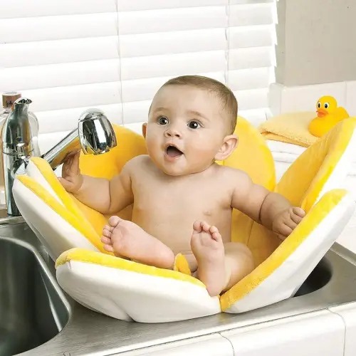 Mabpa Bot Baby Bath Mat for Tub,Flower Baby Bath for Sink,Baby Bath Tubs for Newborns,Infant,Toddler.Baby Wash Seat/Cushion/Sling Support/Pad.Portable,Foldable,Non-slip Baby Shower Gifts