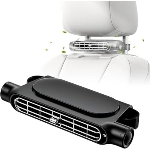 Mini Car Mounted Seat Back Cooling Fan, 3 Speed Portable Driver and Passenger's Seat Vehicle Fan Cooler Car Seats Cooling Fansfor SUV Van RV Truck Sedan (Black)