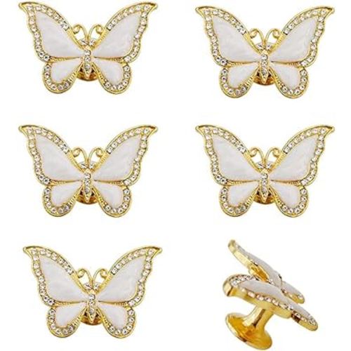 brandname Vivicap 6 Pcs Elegant Beautiful Butterfly Bee Animal Knob Furniture Decorative Pull Handle Hardware for Home Cabinet Drawer Cupboard Dresser Bathroom Kitchen Wardrobe … (Gold Butterfly)