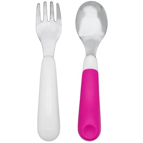 OXO Tot On-The-Go Fork And Spoon Set - Pink