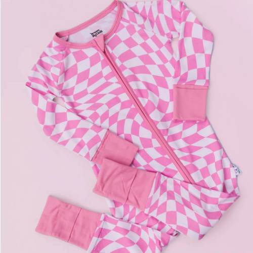 BUBBLEGUM WAVY CHECKERS DREAM ROMPER