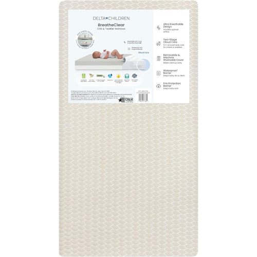 Delta Children BreatheClear Breathable Crib Mattress and Toddler Mattress