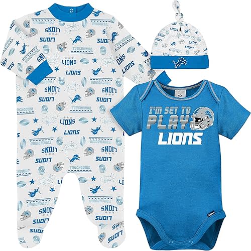 Gerber Unisex Baby NFL Team Footed Sleep and Play and Bodysuit Gift Set
