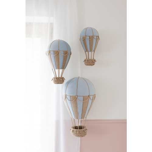 Handmade Hot Air Balloon Nursery Decor: Baby Blue & Beige