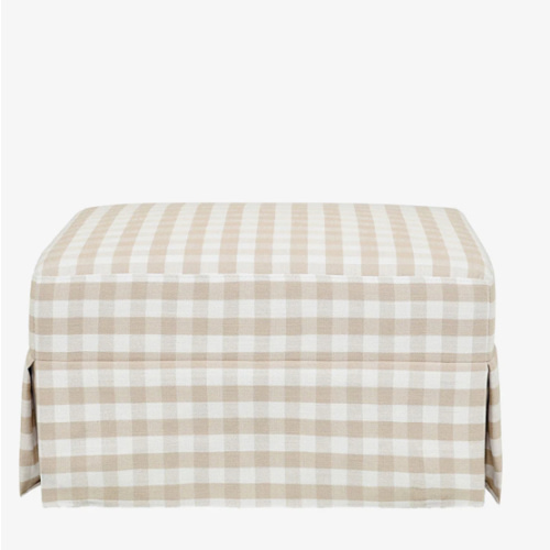 Crawford Gliding Ottoman in Gingham