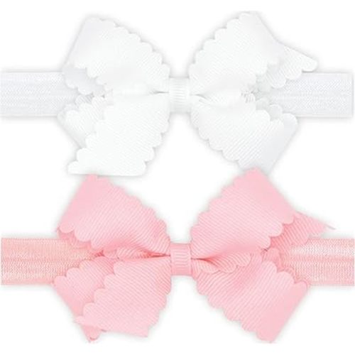 Wee Ones GIFT PACK! Two Mini Scallop Bows With Bands