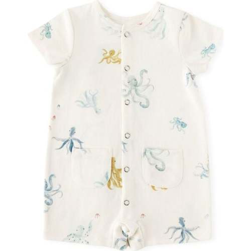Short Sleeve Toddler Pocket Romper, Octopus Oasis - Pehr | Maisonette