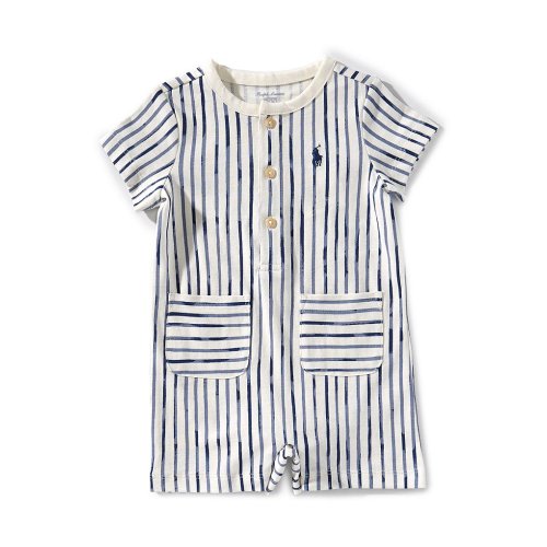 Ralph Lauren Baby Boys Short-Sleeve Striped Shortall