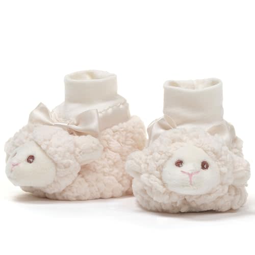 Bearington Baby Plush Stuffed Animal Sock Top Slipper Booties
