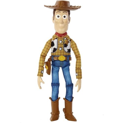 Mattel Disney Pixar Toy Story Talking Woody Action Figure & Accessory, Roundup Fun 12-inch Collectible with 30+ Sounds & Phrases